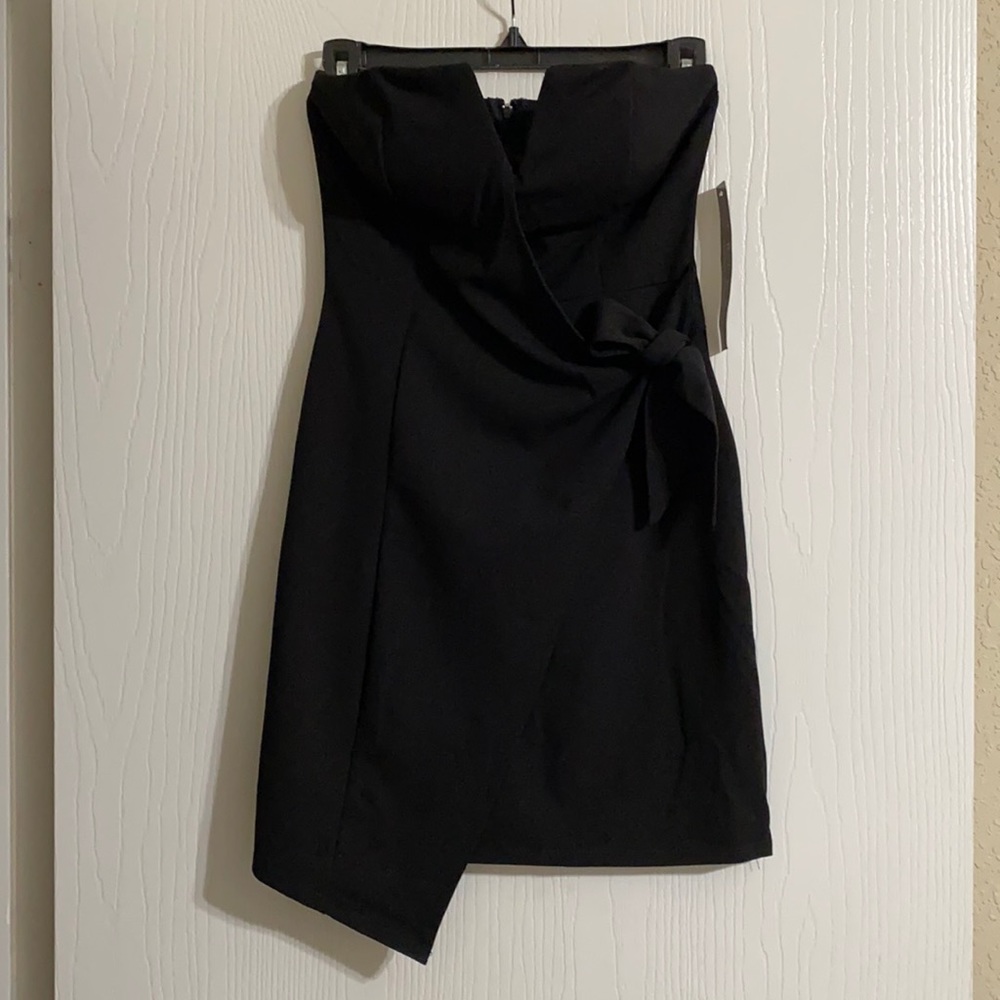 NWT - Mini dress - asymmetric front with side tie & v front